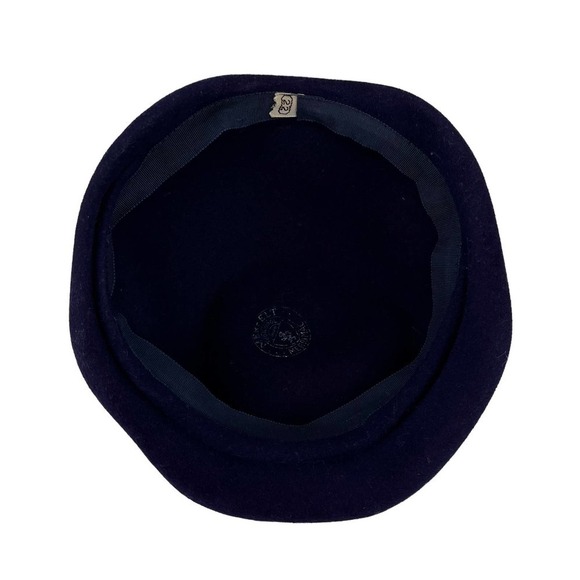 Vintage 60’s Beret Merfelt Merrimac Wool Hat Purple Navy Blue 22” - Picture 5 of 8